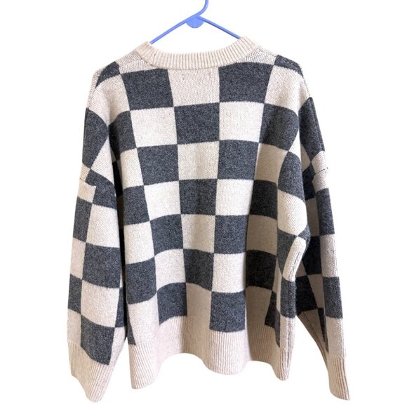 NWOT Oak + Fort Checkered Crew Neck Sweater - Picture 4 of 6